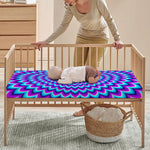 Blue Expansion Moving Optical Illusion Baby Crib Sheet