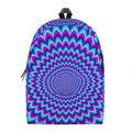 Blue Expansion Moving Optical Illusion School Backpack