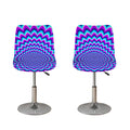 Blue Expansion Moving Optical Illusion Bar Stool Covers