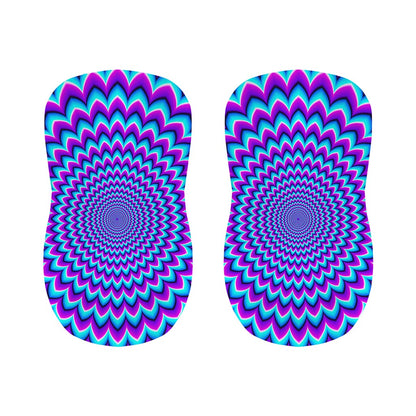 Blue Expansion Moving Optical Illusion Bar Stool Covers