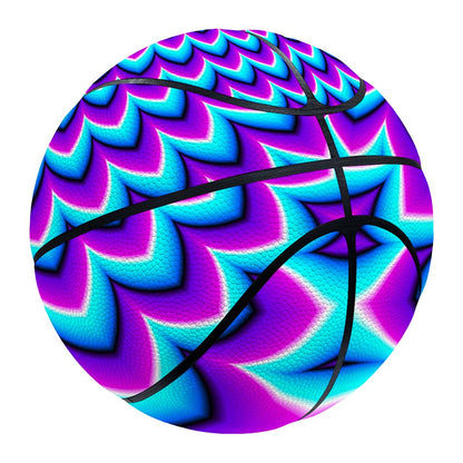 Blue Expansion Moving Optical Illusion Basketball