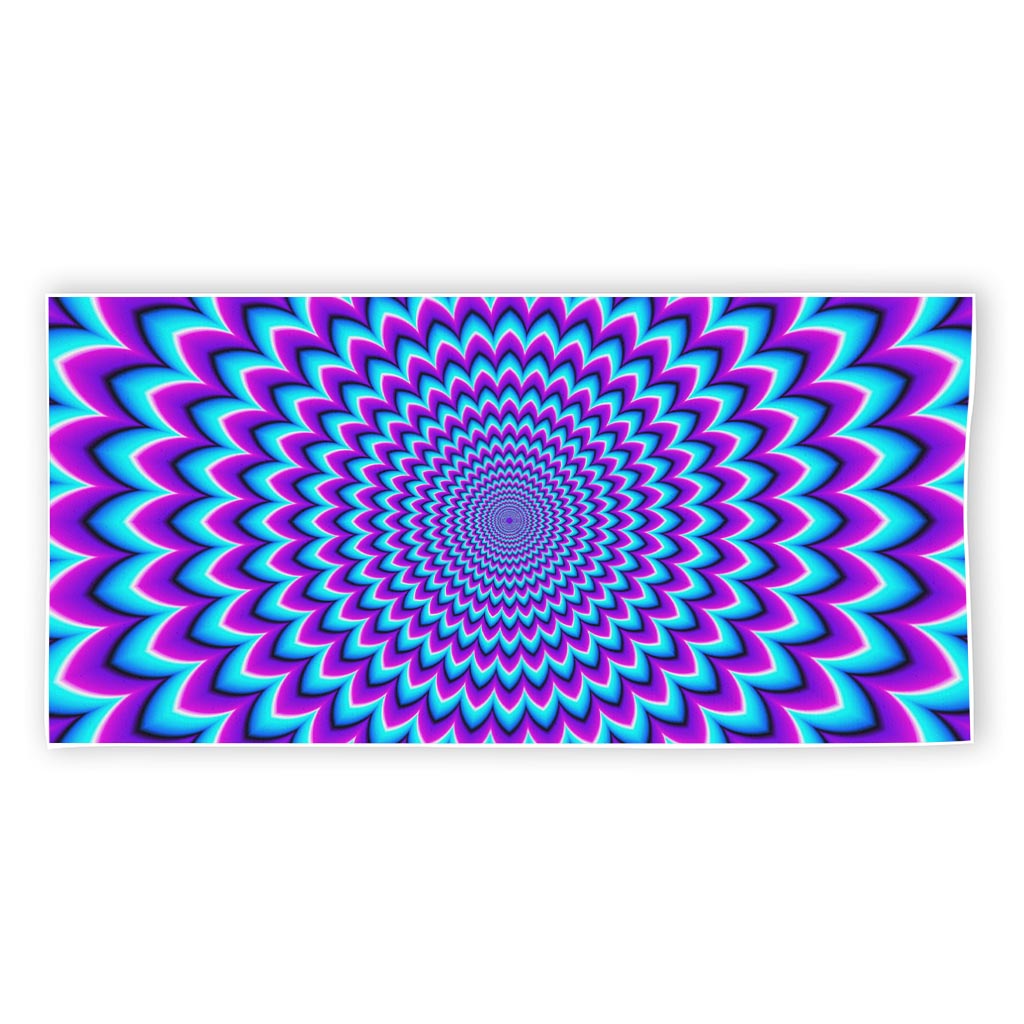 Blue Expansion Moving Optical Illusion Beach Towel