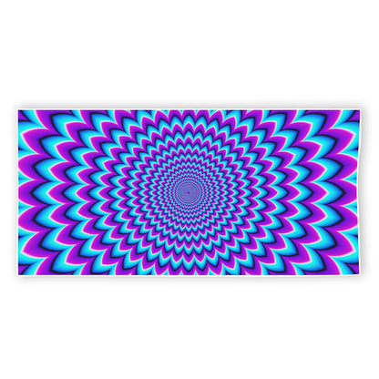 Blue Expansion Moving Optical Illusion Beach Towel