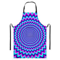 Blue Expansion Moving Optical Illusion Bib Apron With Pocket
