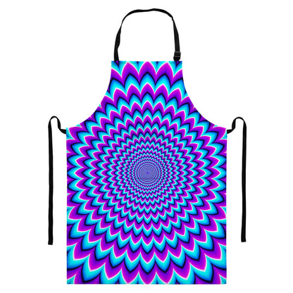 Blue Expansion Moving Optical Illusion Bib Apron With Pocket