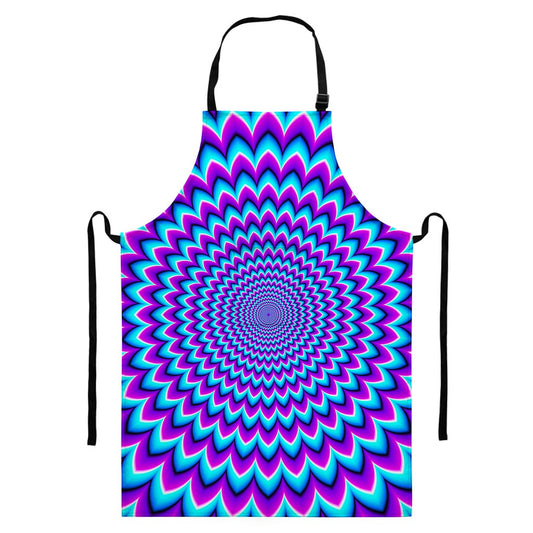 Blue Expansion Moving Optical Illusion Bib Apron With Pocket