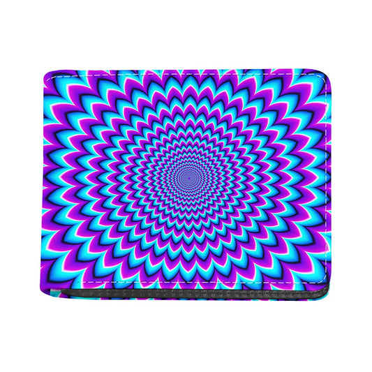 Blue Expansion Moving Optical Illusion Bifold Wallet