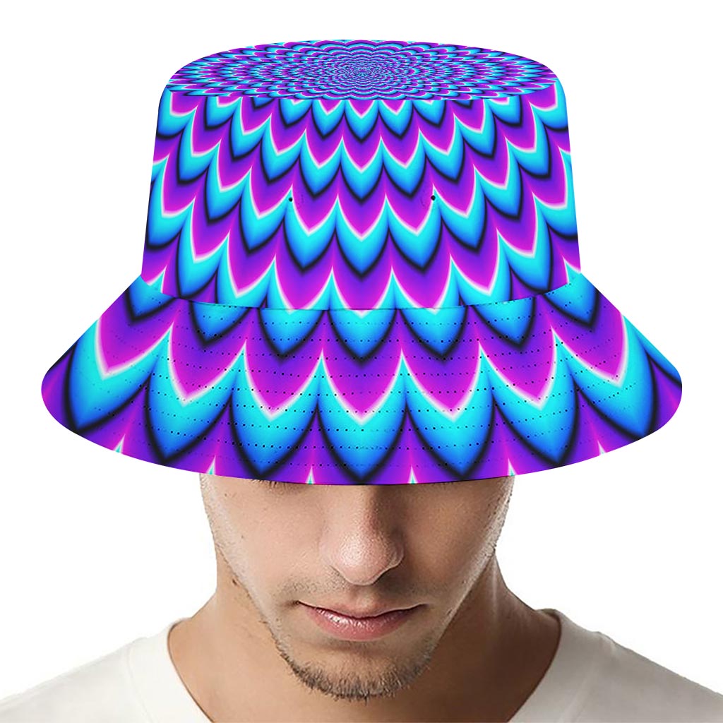 Blue Expansion Moving Optical Illusion Bucket Hat