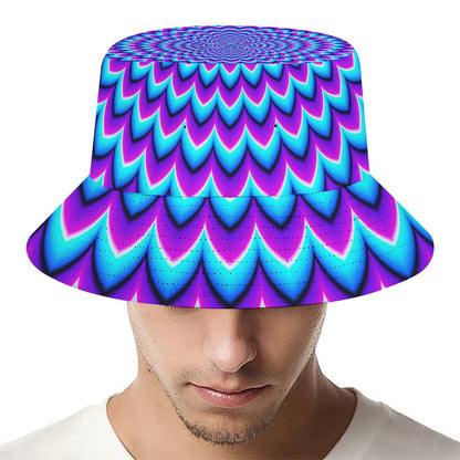 Blue Expansion Moving Optical Illusion Bucket Hat