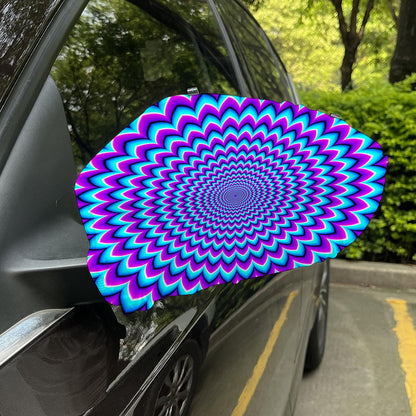 Blue Expansion Moving Optical Illusion Car Side Mirror Covers