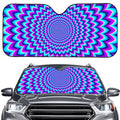 Blue Expansion Moving Optical Illusion Car Windshield Sun Shade