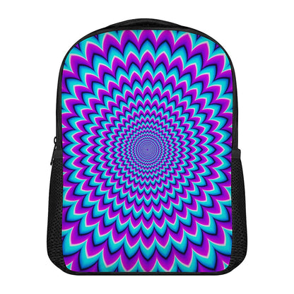Blue Expansion Moving Optical Illusion Casual Backpack