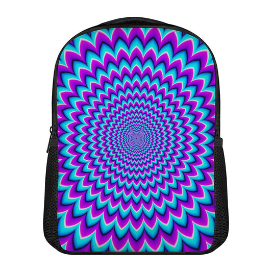 Blue Expansion Moving Optical Illusion Casual Backpack