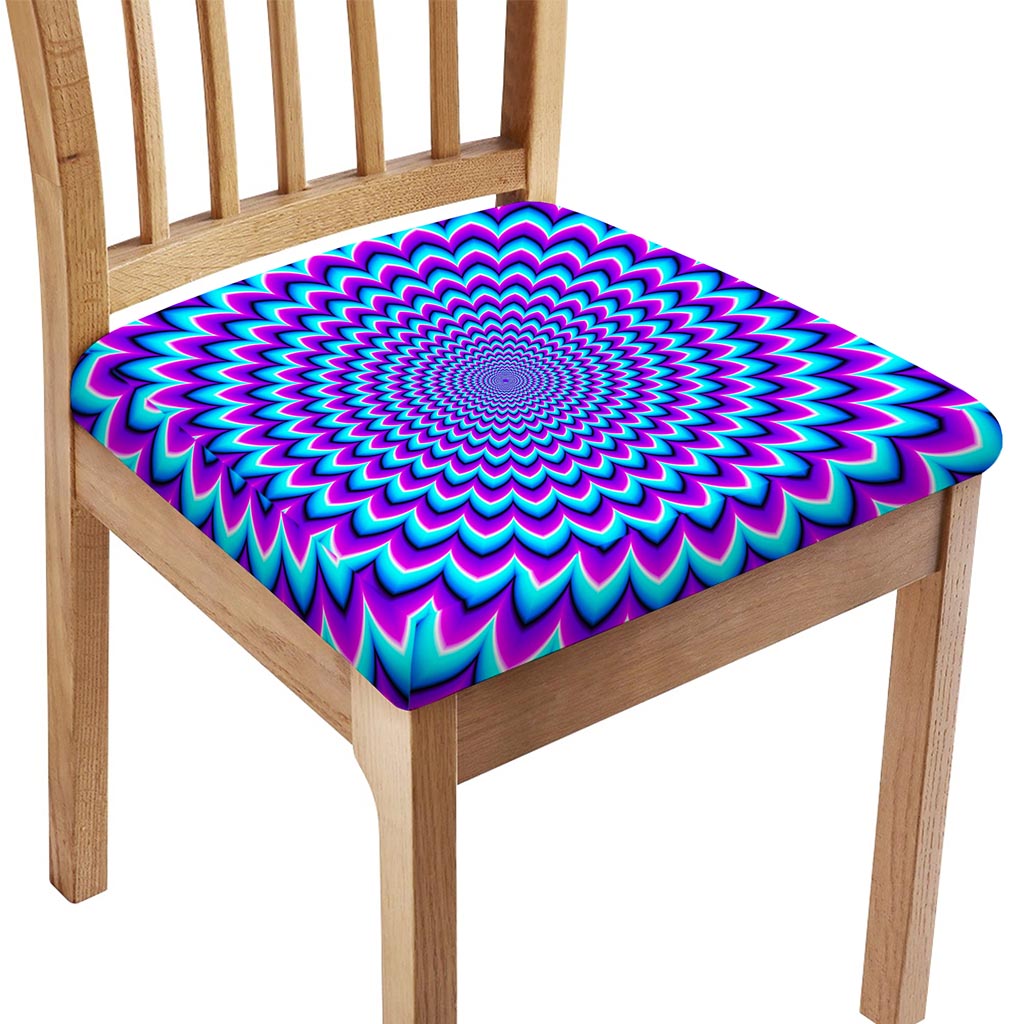Blue Expansion Moving Optical Illusion Chair Cushion Cover