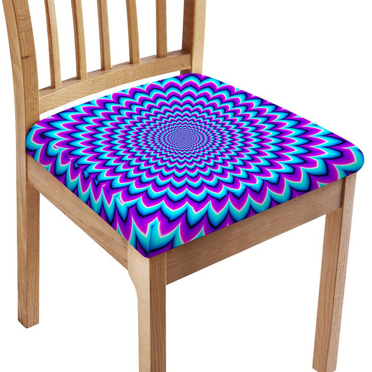 Blue Expansion Moving Optical Illusion Chair Cushion Cover