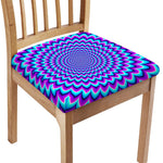 Blue Expansion Moving Optical Illusion Chair Cushion Cover