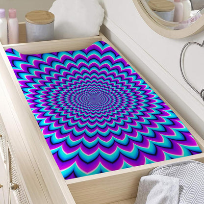 Blue Expansion Moving Optical Illusion Changing Pad Cover
