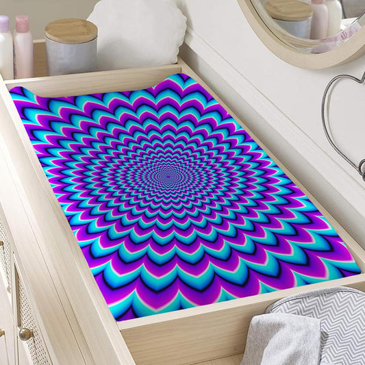 Blue Expansion Moving Optical Illusion Changing Pad Cover