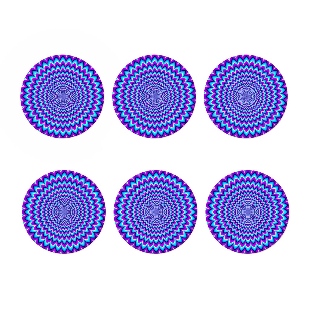 Blue Expansion Moving Optical Illusion Coaster Set
