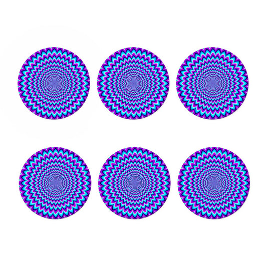 Blue Expansion Moving Optical Illusion Coaster Set
