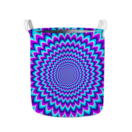 Blue Expansion Moving Optical Illusion Collapsible Laundry Basket