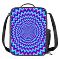 Blue Expansion Moving Optical Illusion Crossbody Lunch Bag