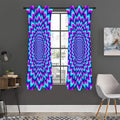 Blue Expansion Moving Optical Illusion Grommet Curtain Panels