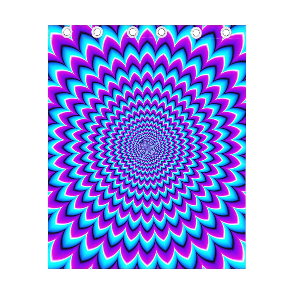 Blue Expansion Moving Optical Illusion Curtain