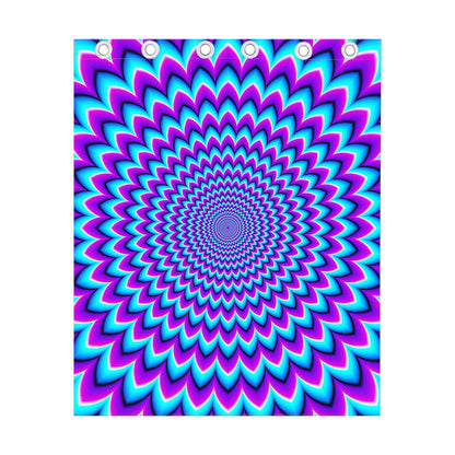 Blue Expansion Moving Optical Illusion Curtain