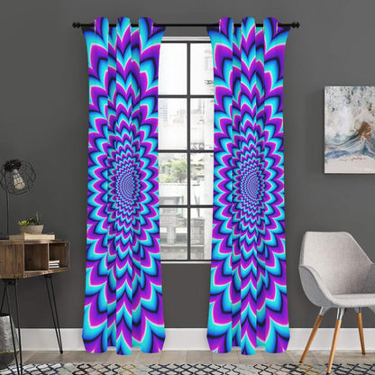 Blue Expansion Moving Optical Illusion Curtain