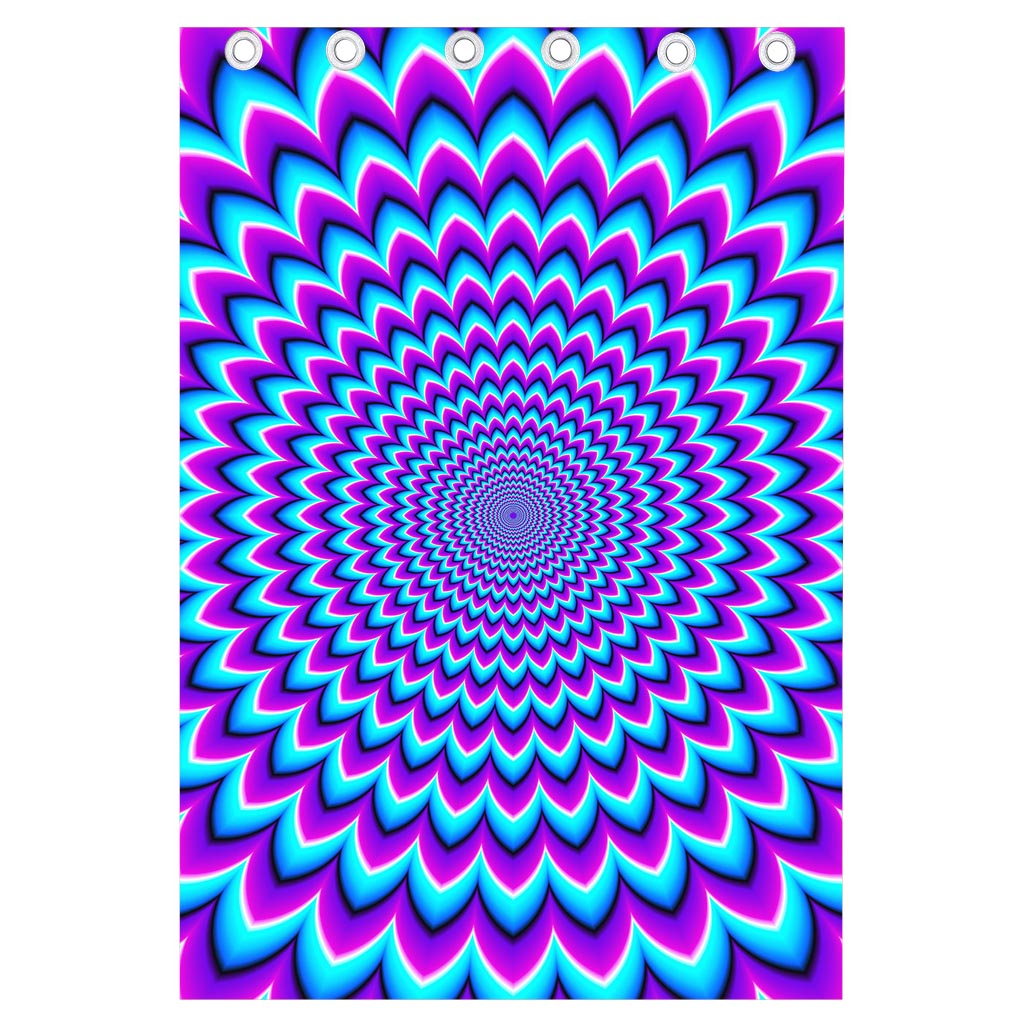 Blue Expansion Moving Optical Illusion Curtain
