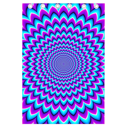Blue Expansion Moving Optical Illusion Curtain