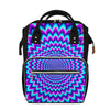 Blue Expansion Moving Optical Illusion Diaper Bag