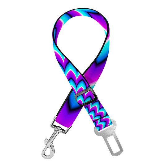 Blue Expansion Moving Optical Illusion Dog Seat Belt