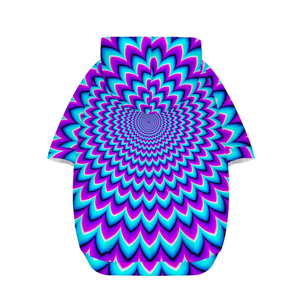 Blue Expansion Moving Optical Illusion Dog Zip Up Hoodie