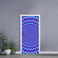 Blue Expansion Moving Optical Illusion Door Sticker