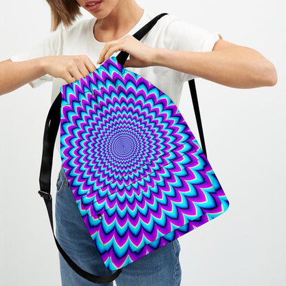 Blue Expansion Moving Optical Illusion Drawstring Backpack