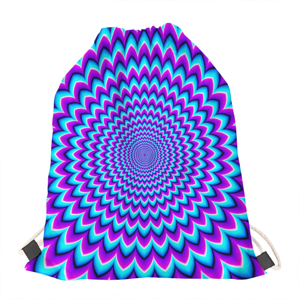 Blue Expansion Moving Optical Illusion Drawstring Bag