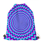 Blue Expansion Moving Optical Illusion Drawstring Bag