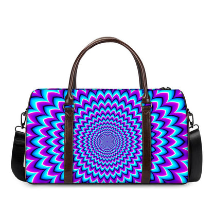 Blue Expansion Moving Optical Illusion Duffle Bag