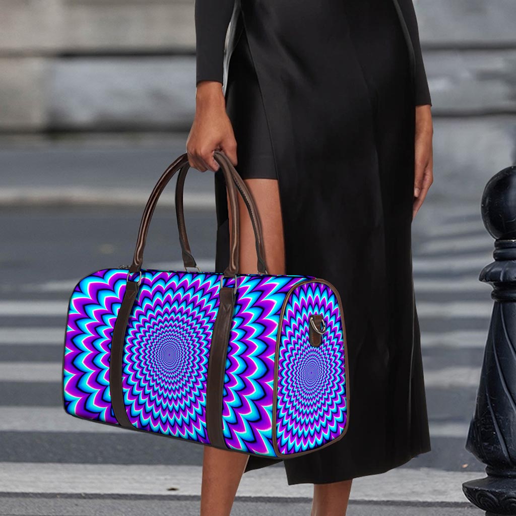 Blue Expansion Moving Optical Illusion Duffle Bag