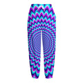Blue Expansion Moving Optical Illusion Fleece Lined Knit Pants
