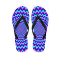 Blue Expansion Moving Optical Illusion Flip Flops