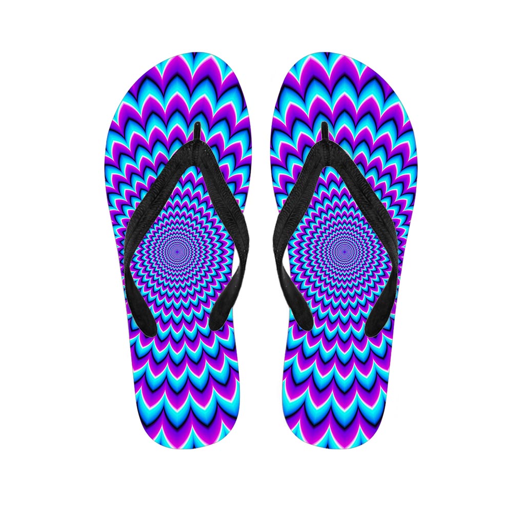 Blue Expansion Moving Optical Illusion Flip Flops