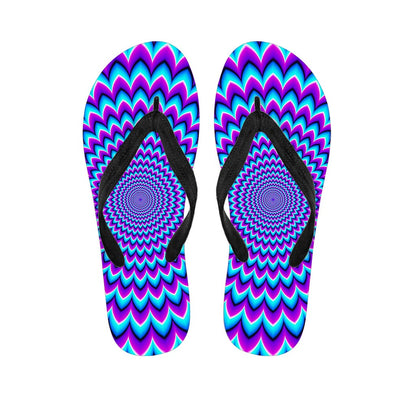 Blue Expansion Moving Optical Illusion Flip Flops