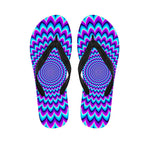 Blue Expansion Moving Optical Illusion Flip Flops