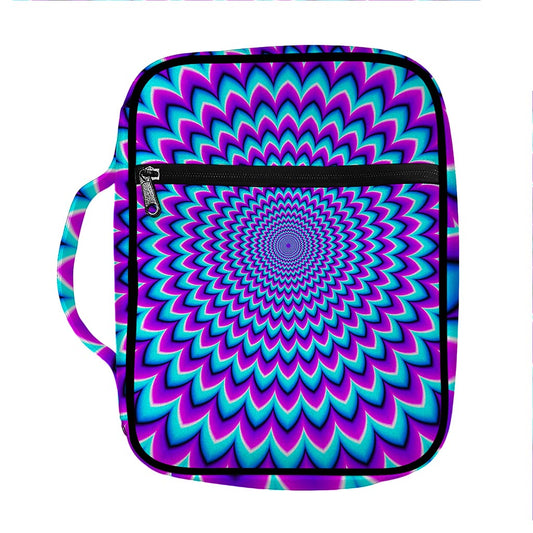 Blue Expansion Moving Optical Illusion Front Pocket Bible Bag