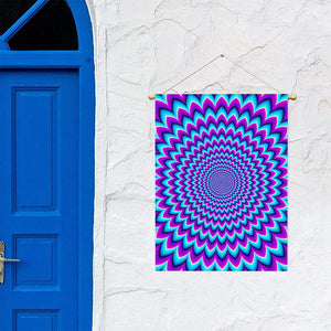 Blue Expansion Moving Optical Illusion Garden Flag