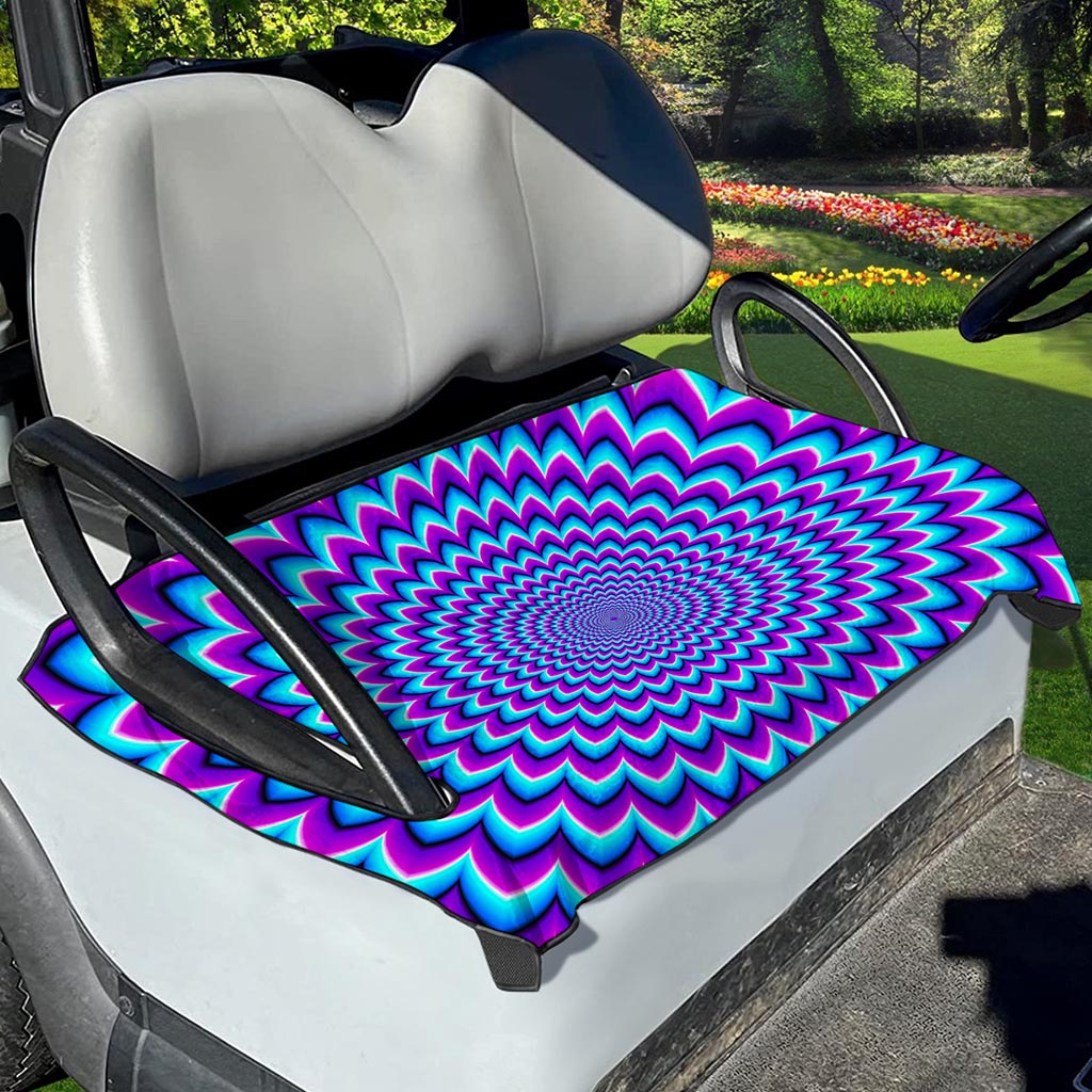 Blue Expansion Moving Optical Illusion Golf Cart Seat Cover