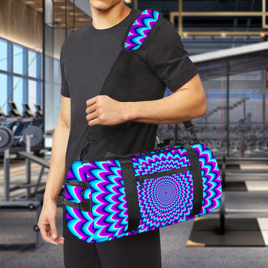 Blue Expansion Moving Optical Illusion Gym Bag